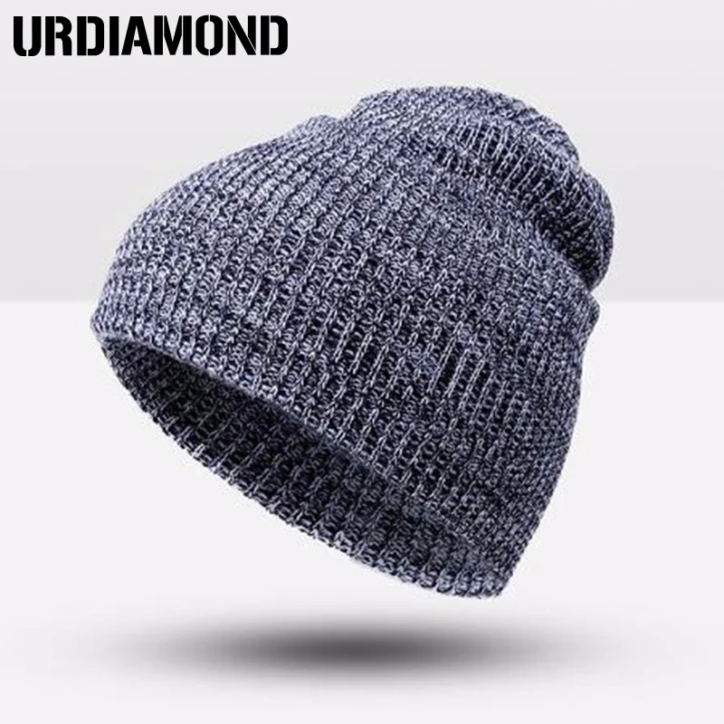 URDIAMOND, зимняя женская и мужская шапка в стиле хип-хоп, бини, осенняя Вязаная хлопковая однотонная вязаная Лыжная шапка, шапки унисекс