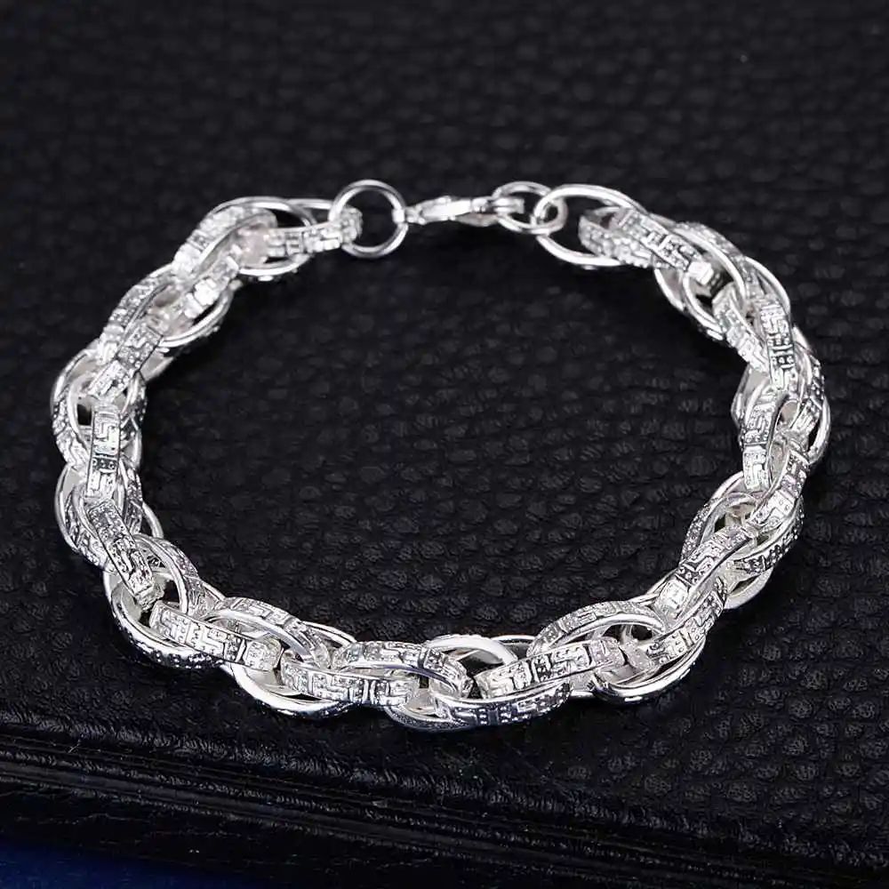Luxury wholesale 925 jewelry silver plated bracelet for male female fashion Twisted Bracelet AB041 | Украшения и аксессуары