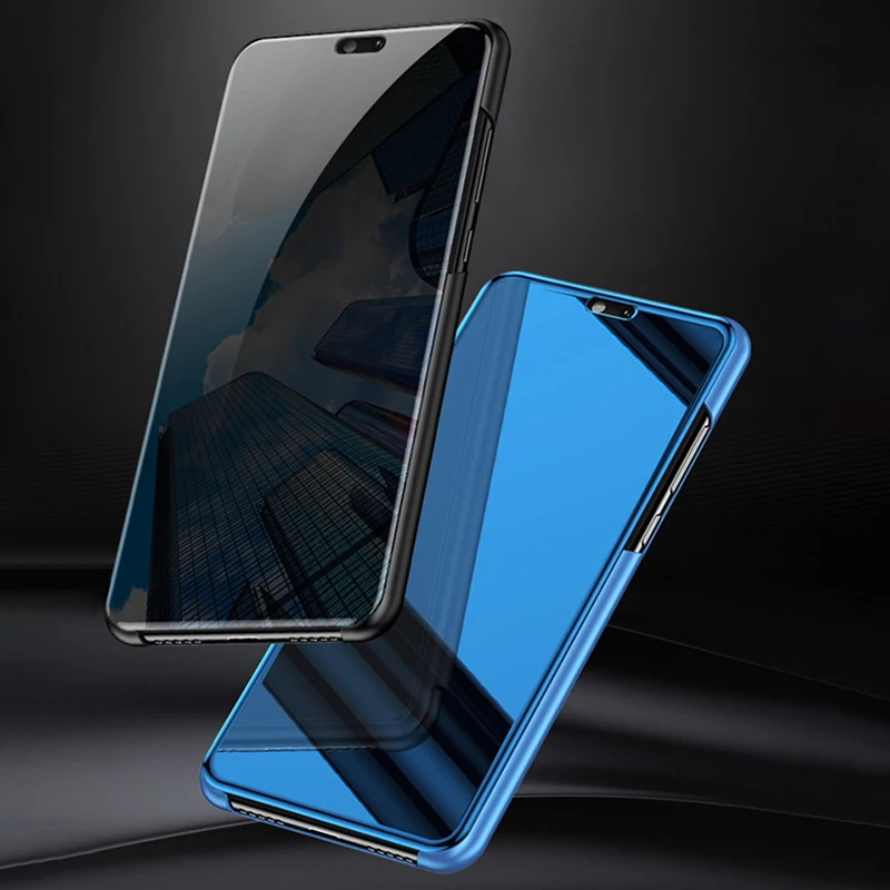 Кожаный защитный флип чехол с зеркальной поверхностью 360 для Huawei honor 8X 8C 8A 8 S play 10