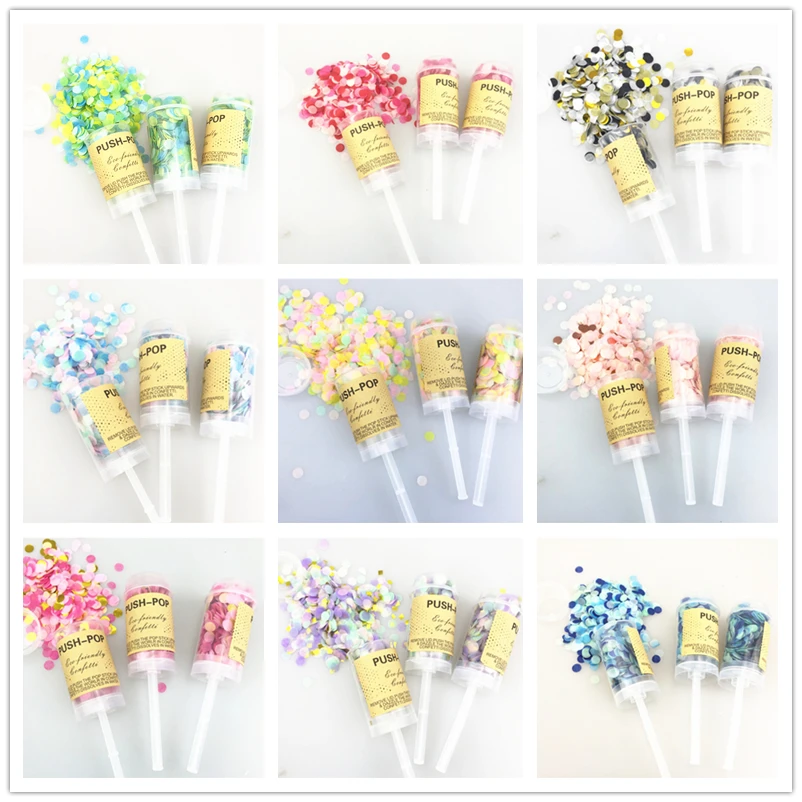 10 шт./компл. круглый пуш-ап Confetti Poppers узурпирующего Maker для свадебного торжества и дня рождения бакалавра вечерние свадебные сувениры