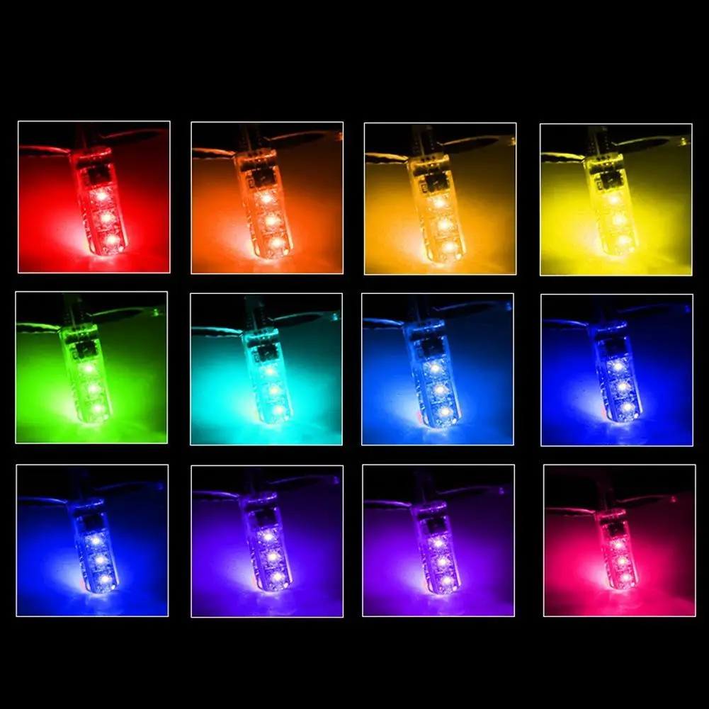 Хит продаж 2 шт. 5050SMD 6LED RGB Авто Автомобильный клиновидный боковой светильник