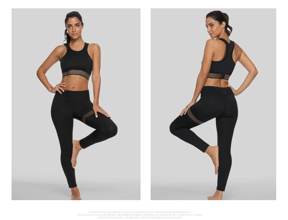 2PCS Sport Suit Vutru 3 шт. спортивные костюмы с длинным рукавом для женщин, комплект для йоги, сетчатая Спортивная одежда для фитнеса, тренажерного зала, укороченный топ, бюстгальтер+ Бесшовные Леггинсы+ пальто - Цвет: 2PCS Sport Suit