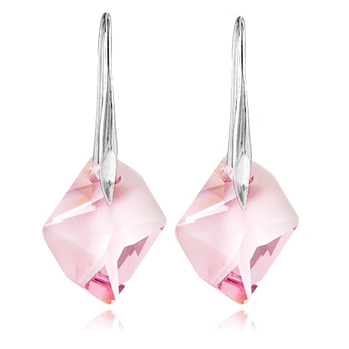 Серьги из серебра 925 пробы с натуральным красным кристаллом модные серьги в