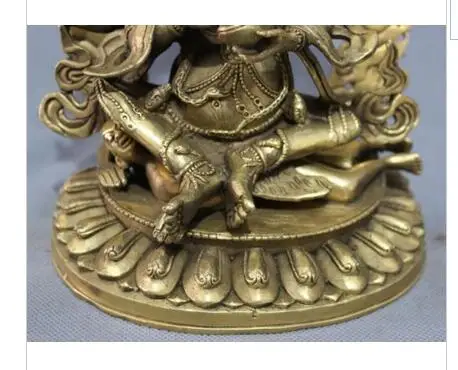 

collecting OLD copper decoration bronze Elaborate Tibet Buddhism Brass Vajra 4 Arms Mahakala Buddha Joss Jambhala Statue