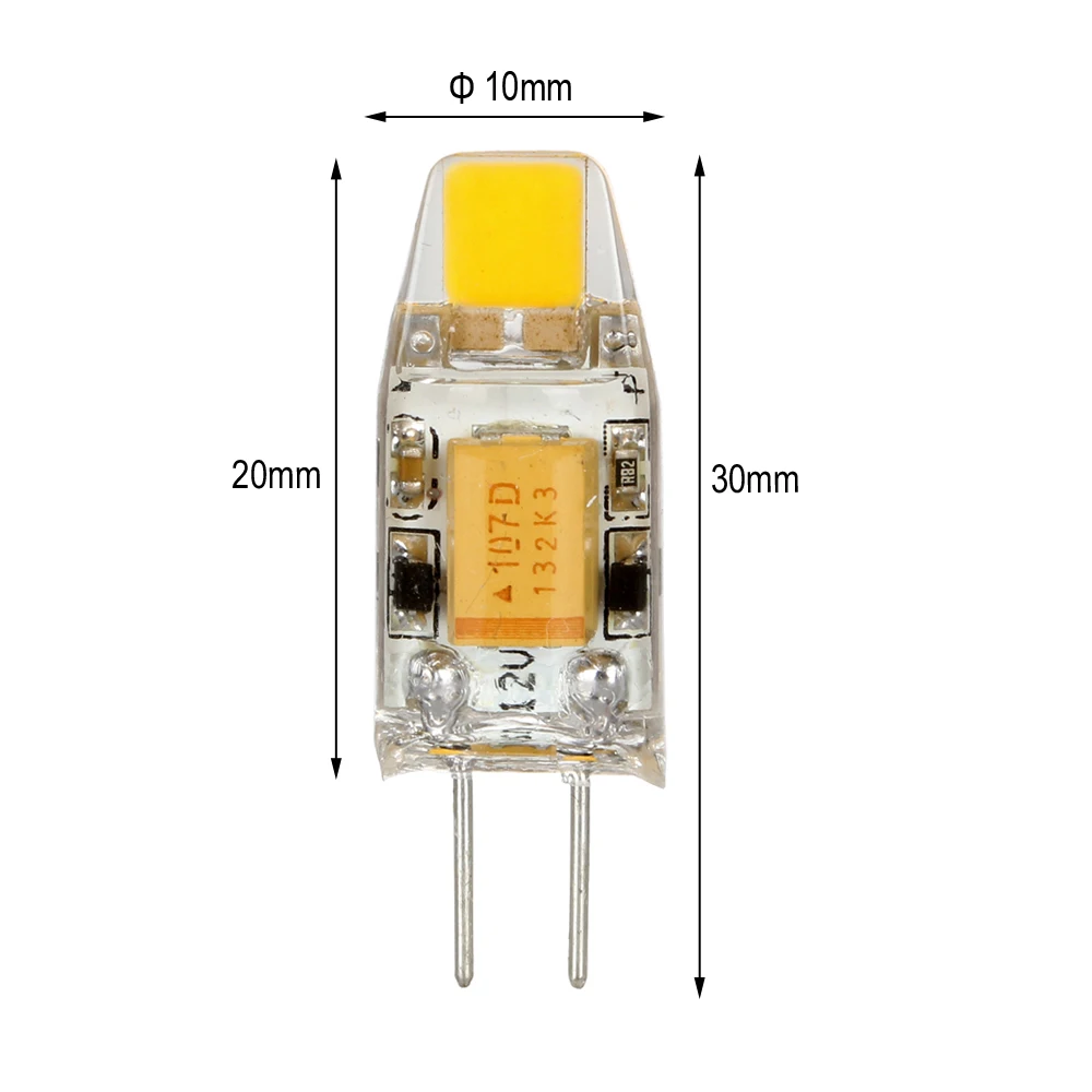 10 шт./лот мини G4 Светодиодная лампа 3 Вт DC/AC 12 В LED свет диммируемая капсула СИД COB