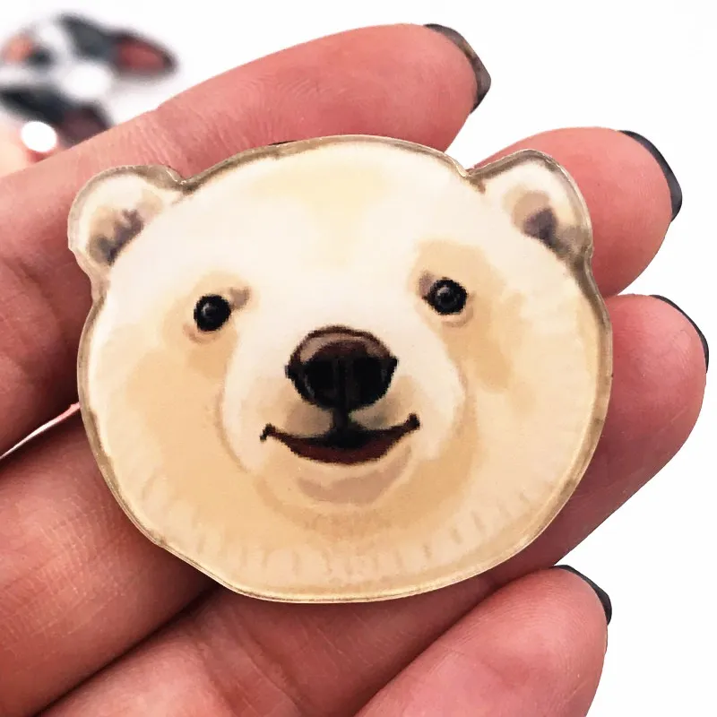 Броши для одежды акриловые с изображением медведя 1 шт. |