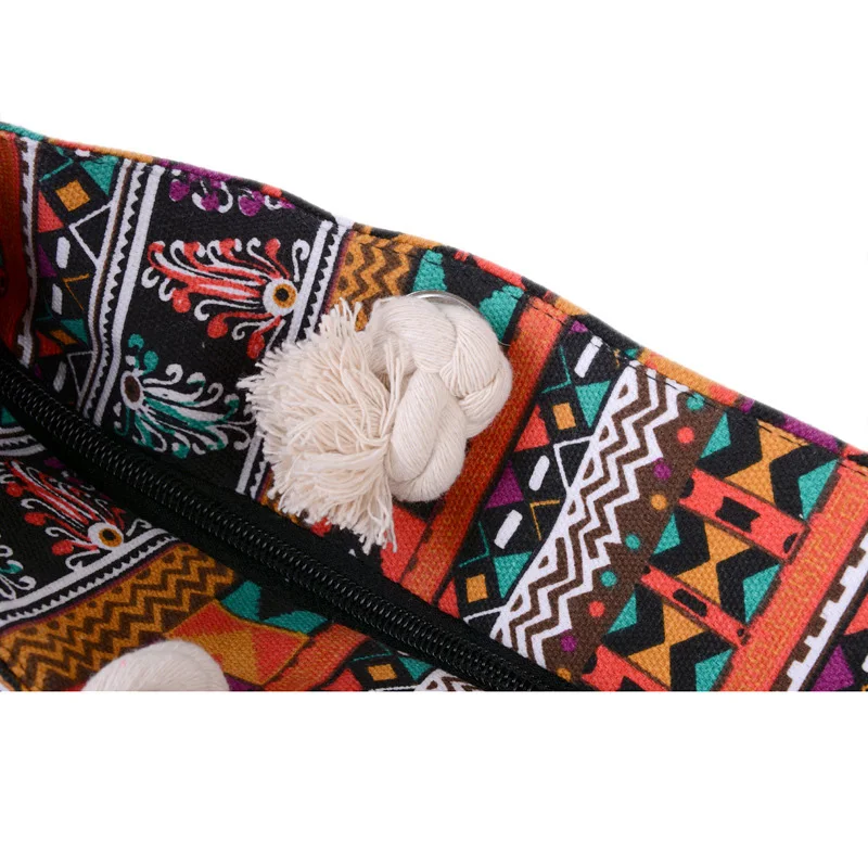 Винтажная женская сумка с вышивкой Boho красочные холщовые пляжные сумки