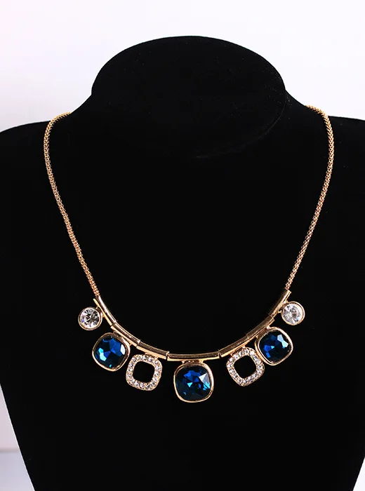 Free Shipping New 2014 Fashion Trendy Blue Geometric Summer Party Necklaces Pendants For Women NE0081 | Украшения и аксессуары