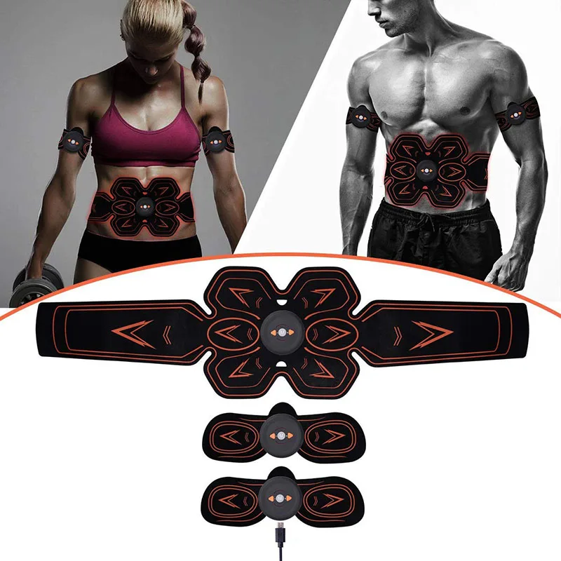 

Rechargable Wireless EMS Electric Abdominal Muscles Trainer ABS Stimulator Body Weight Loss Massage Gym Belly Arm Leg Fitness