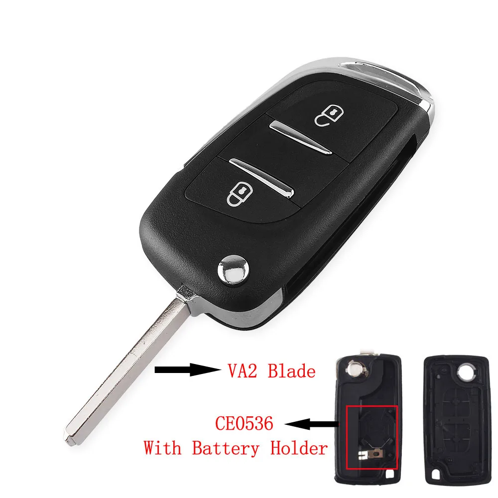 2 Buttons Dandkey измененный для peugeot 107 207 307 307S 308 407 607 запись флип корпус автомобильного ключа дистанционного управления 2/3 Bttons CE0536 Fob VA2/HU83 лезвие - Количество кнопок: 2 Buttons