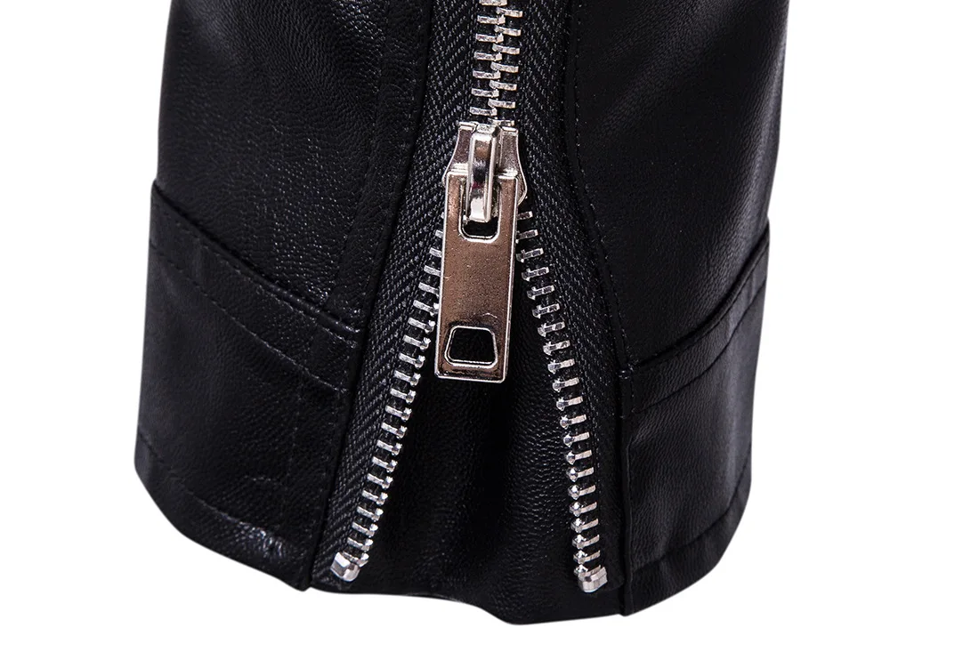 2017 черные мужские Куртки из искусственной кожи короткий крутой лучший