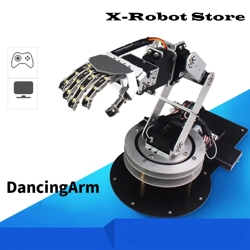 DIY humanoid biped robot arm 6DOF5 относится к 6 Серводвигатель Arduino arm пять пальцев сплав танцевальные перчатки гуманоид пульт дистанционного управления