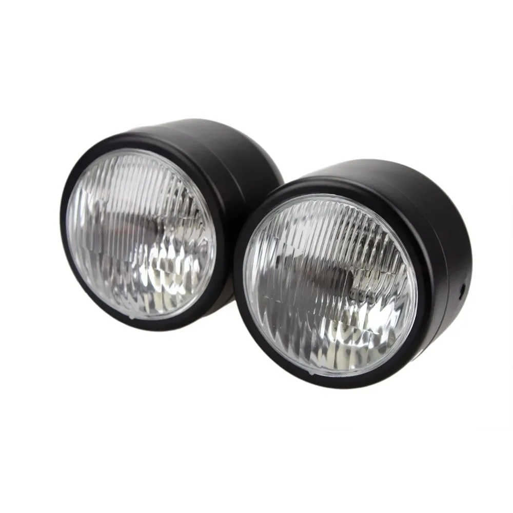 

12v Twin Dominator Motorcycle Front Headlight Double Dual Lamp Cafe Racer Custom For Harley Honda Yamaha Suzuki