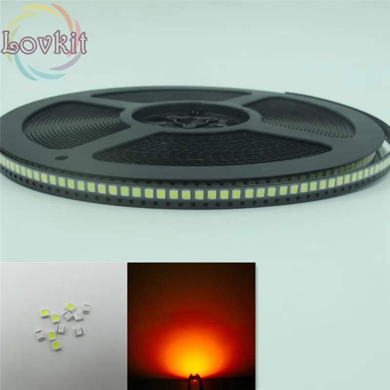 1000 шт PLCC 2 оранжевый Янтарный светодиод 1210 3528 SMD ультра яркие светоизлучающие