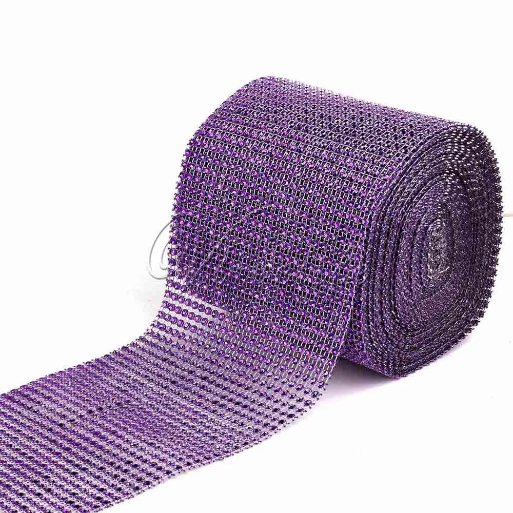 1 ярдов сетка обернуть Блестящий рулон горный хрусталь Хрустальные ленты для