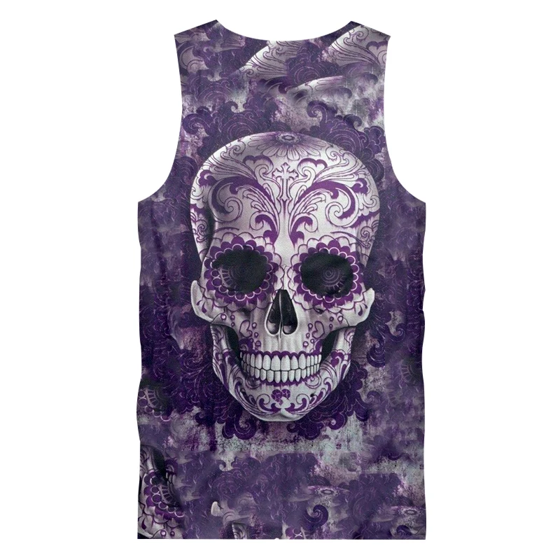 UJWI дропшиппинг майка мужская летняя крутая печать вышивка череп 3d Singlets Мужская