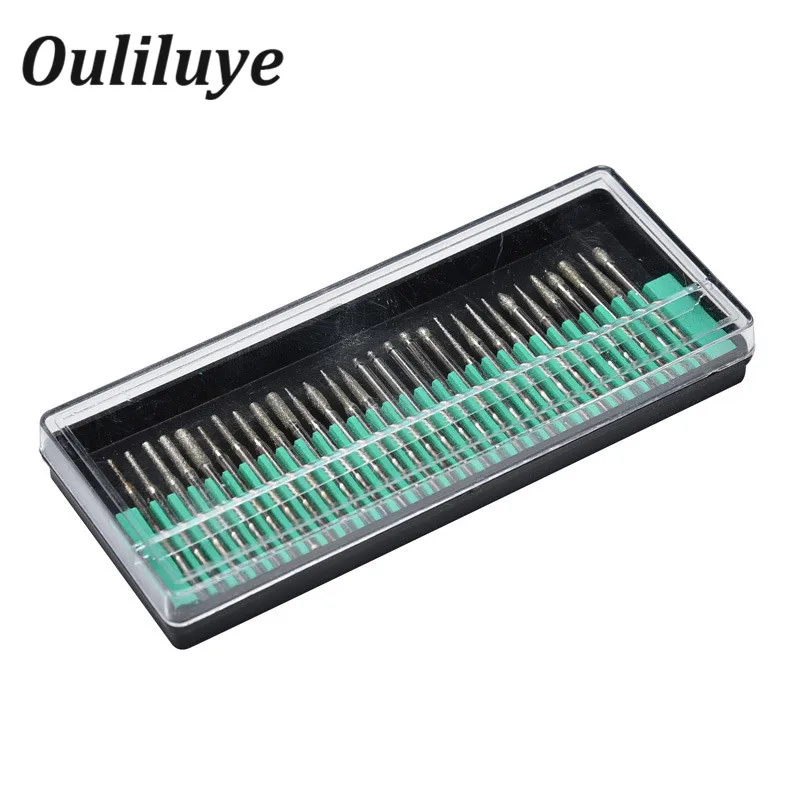 

30PCS 2.35mm Mini Drill Bits Diamond Burs Grinding Wheel Abrasive Shank Wood Stone Engraving for Dremel Power Tools Accessories
