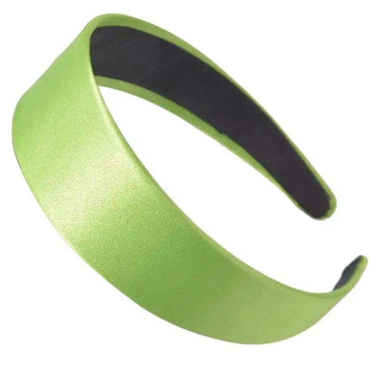 Hair Band Plain Alice Hairband Bow Hoop 3cm Width Headbands 1.1 Inch Wide Hair Band Ribbon HeadBand - Color: Fluorescent green