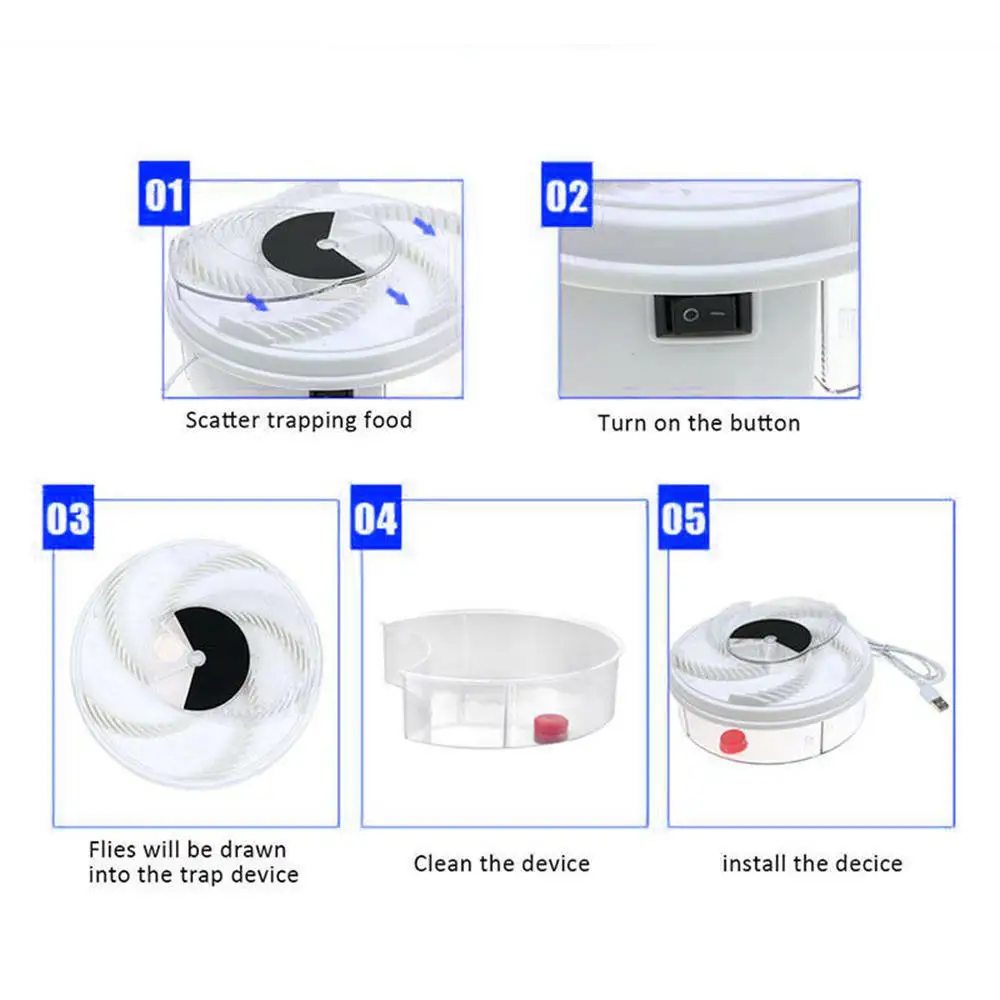 

Electric Flycatcher Household Fly Trap Mute Outdoor Automatic Capture Fly Artifact USB Models