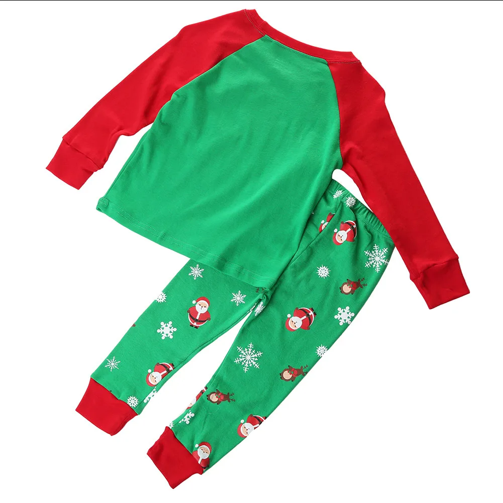 2017 Рождественская Детская Пижама для мальчиков зеленая детская одежда сна