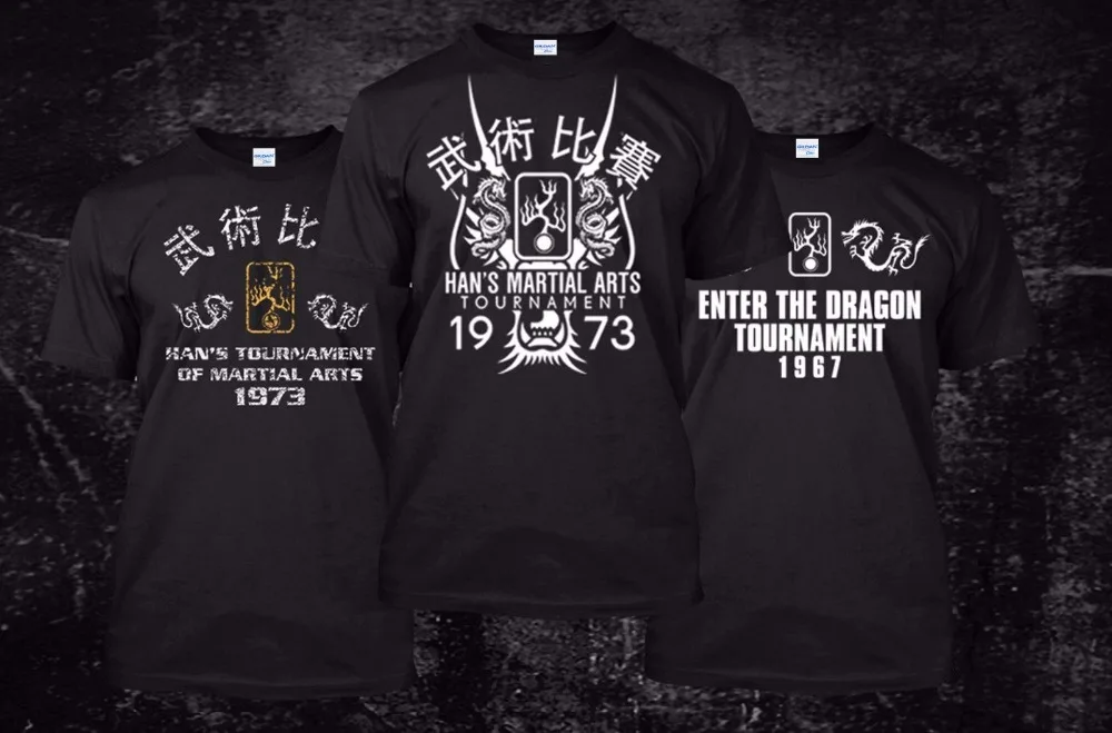 

2019 Hot sale Fashion Harajuku Funny T Shirts Hans Tournament Bruce LEE Enter The Dragon Martial Artser-Custom Men's Tee Shirts
