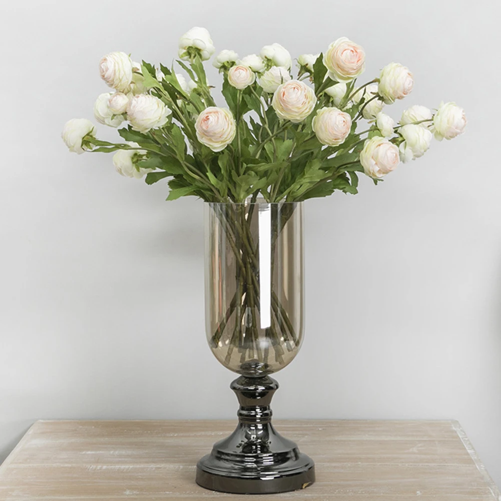 Женские цветы 42 см длинные настоящие на ощупь лампочки Ranunculus Шелковый цветок для