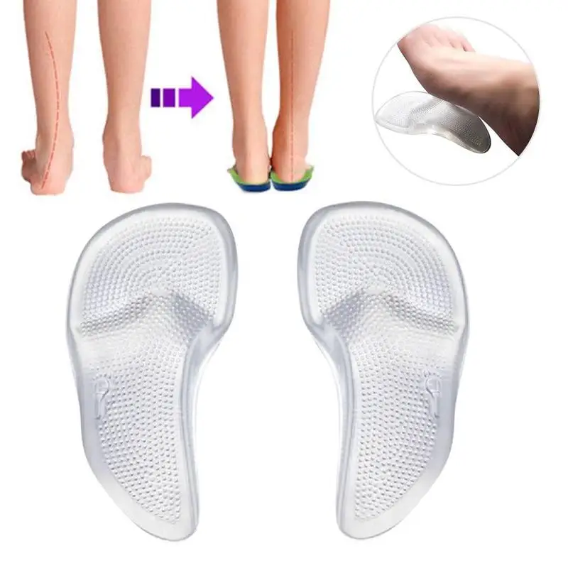1pairs Silicone Gel High Heel Arch Support Insoles Cushion Shoe Insole Orthopedic Orthoses Foot Plane Correct Shock-absorber
