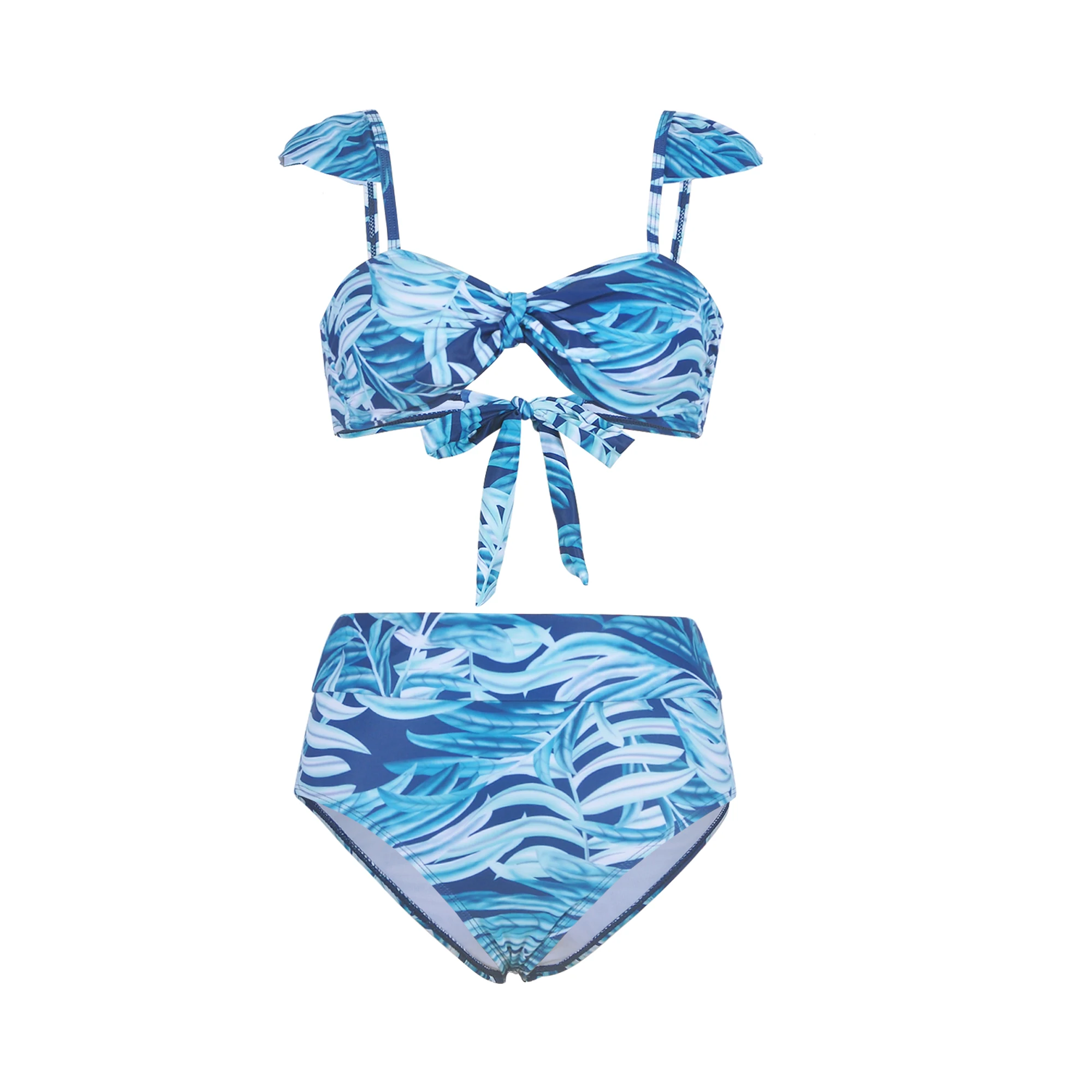 Сексуальный треугольный комплект бикини женский купальный костюм с цветочным