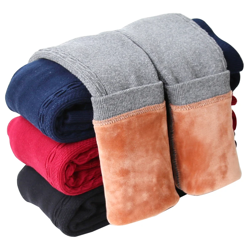 Брюки для девочек детские вязаные осенне-зимние красочные плотные теплые