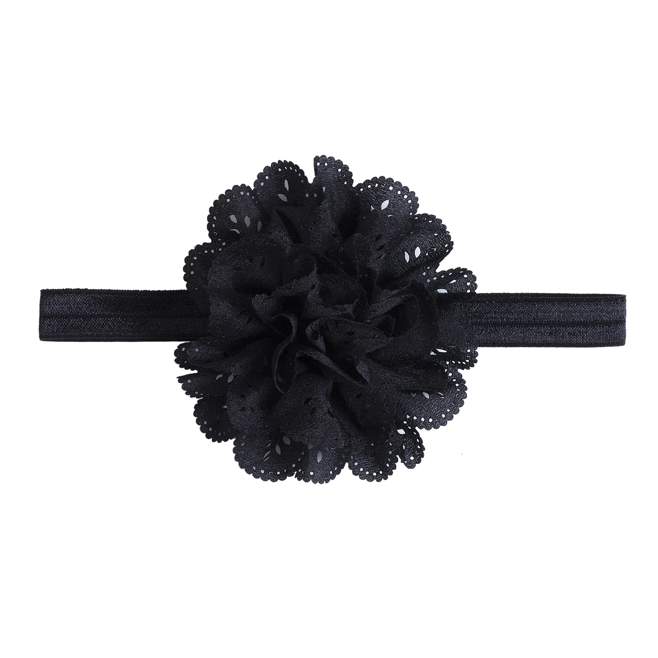 Черный Детские повязки на голову для девочек, с цветами kdis hairwear ткань выдалбливают детей Фотография повязка с веревкой hairband аксессуары для причесок для волос - Цвет: Черный