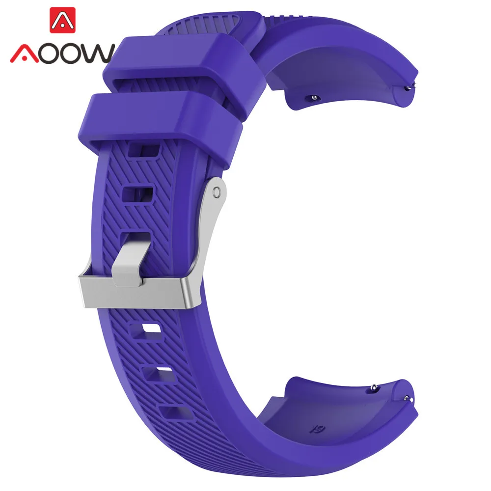 Purple Силиконовый ремешок для часов Huami Amazfit Stratos 22 мм быстросъемный ремешок для часов резиновый сменный Браслет ремешок для Amazfit Pace - Цвет ремешка: Purple