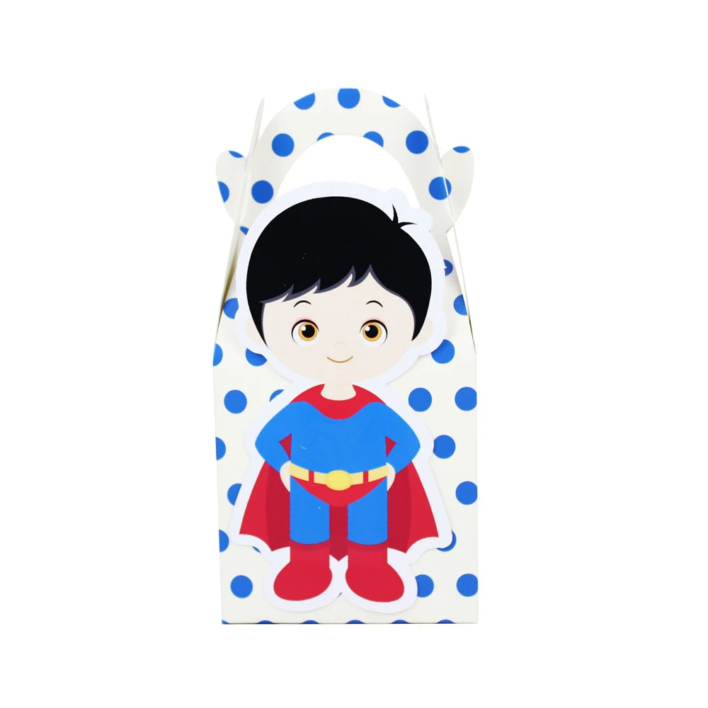 super-boy Подарочная коробка для девочек и мальчиков с супергероями, Подарочная коробка для кексов, праздничные принадлежности для мальчиков на день рождения, вечерние украшения - Цвет: super-boy