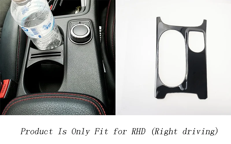 B Model Black Для Mercedes Benz A GLA CLA класс W176 X156 C117 LHD RHD подкладке держатель стакана воды Чехлы наклейки отделка для коробки передач автомобиля для укладки волос - Название цвета: B Model Black