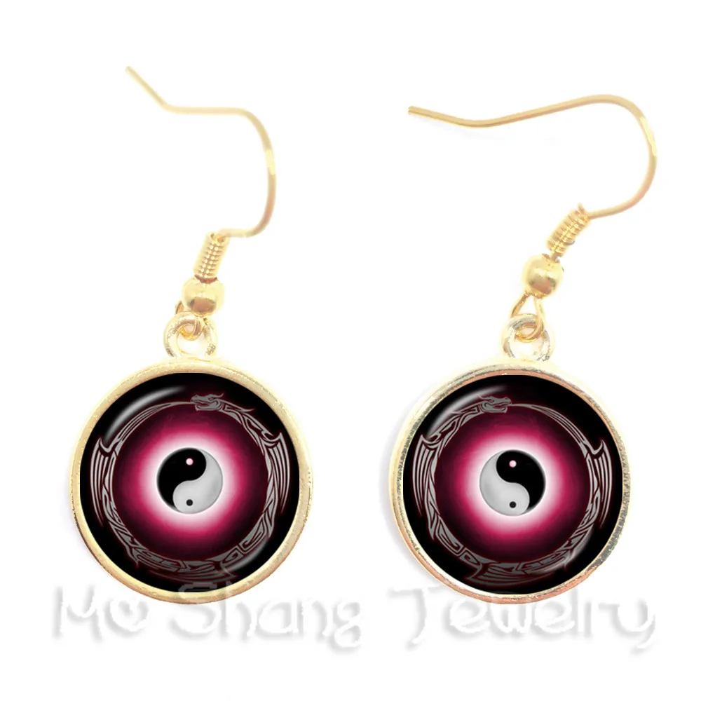 Yin Yang Dangle Earrings Jewelry Black and White Symbol Taoism Buddhism Spiritual Yin-Yang Harmony | Украшения и аксессуары