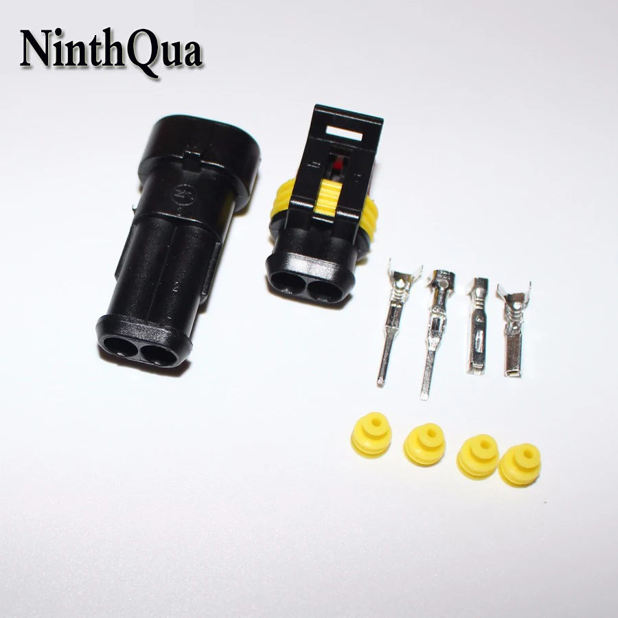2 комплекта, 1,5 дюйма, 2 контакта, водонепроницаемый разъем, 2P, электрический провод, штепсельная вилка Jac для автомобиля, автомобиля, мотоцикла
