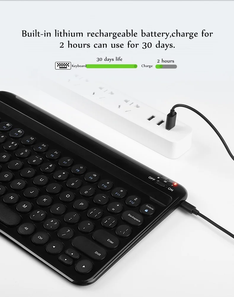 B O W HB206 универсальный планшет, мобильный телефон Bluetooth клавиатура перезаряжаемая Mute мульти-устройство одновременное соединение со слотом