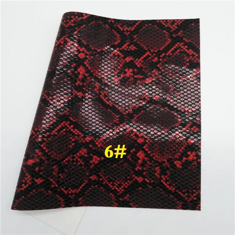 6 Glitterwishcome 21X29CM A4 Size Vinyl For Bows Snake Python Synthetic Leather Fabirc Faux Leather Sheets for Bows, GM428A - Цвет: 6