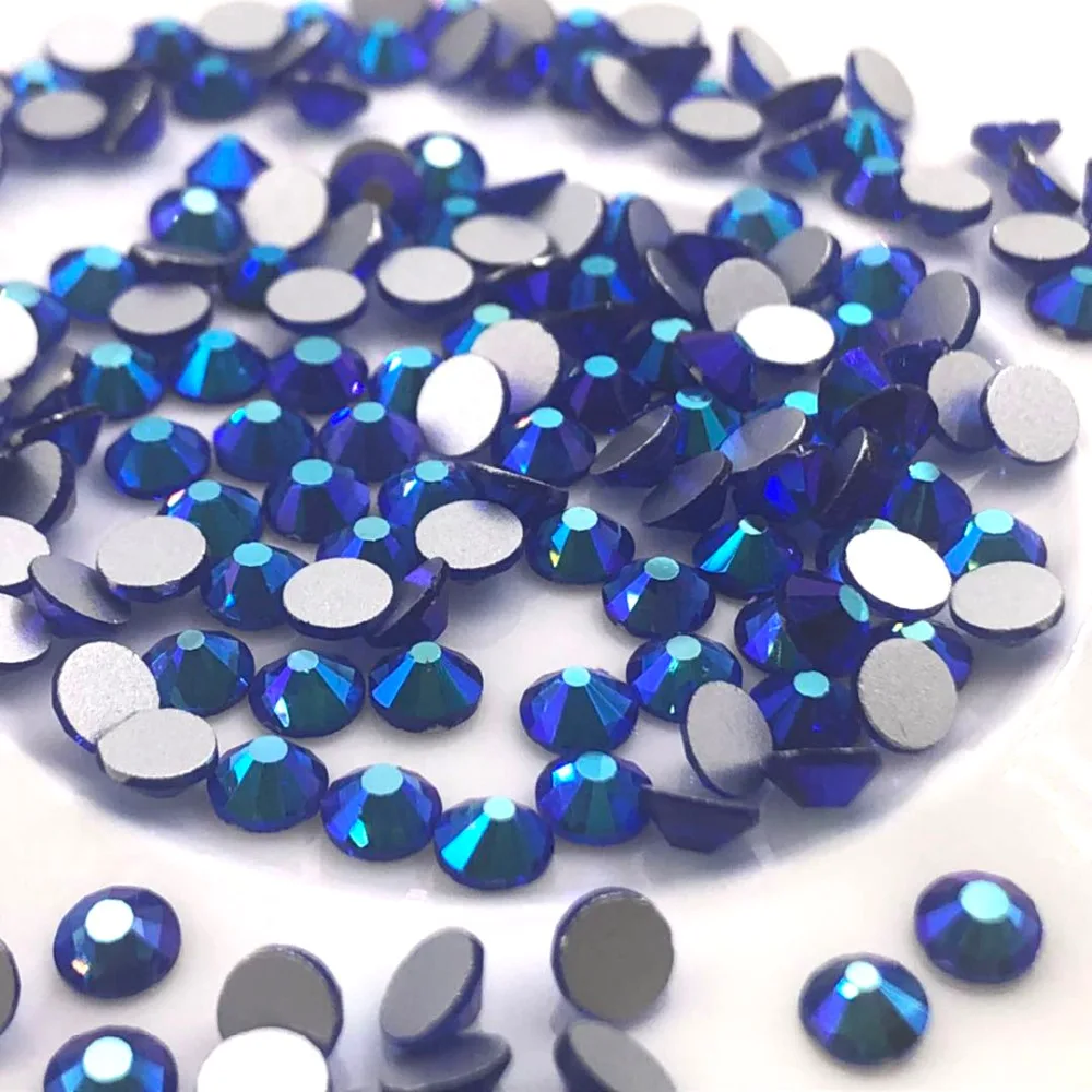 

PEACE #2028NoHF All Sizes Sapphire Crystal Non Hotfix Stones Flatback Strass Glue On Rhinestone For Shoes Accessories