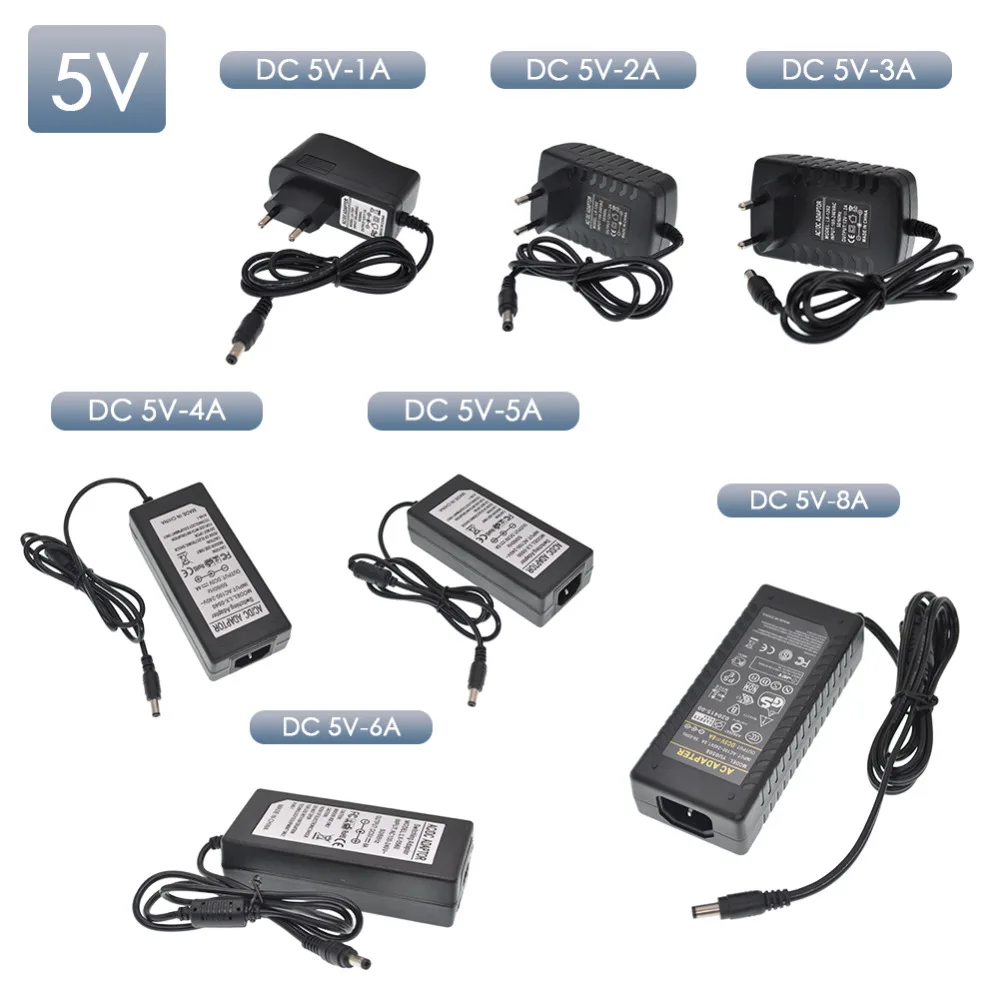 Адаптер питания AC110V 220V к DC 5V 12V 24V трансформатор освещения 1A 2A 3A 5A 6A 8A EU US AU UK зарядное устройство для светодиодной ленты