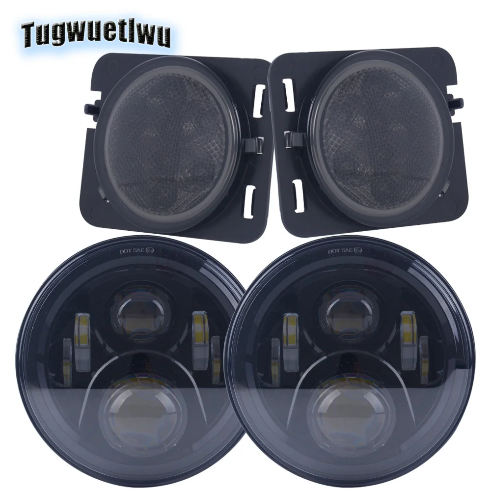 Лада 4x4 7 дюймов светодиодный фары круглый автомобиля арок огни сигнал поворота