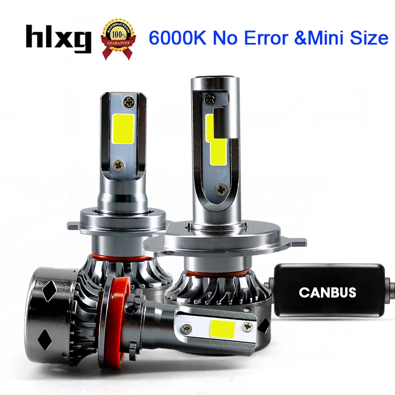 Hlxg h7 светодиодная лампа без ошибок h4 свет 12000Lm 6000K 9003 hi lo фара 6000k для автомобиля 12v