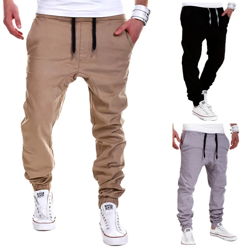 

AmberHeard Men's Joggers Pants 2019 Casual Solid Men Tactical Sweatpants For Men Solid Trousers Pantalones Hombre Plus Size 3XL