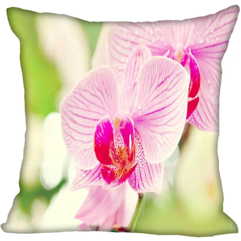 Pillowcase 15 Изготовленный На Заказ Цвет цветок орхидеи квадратная Подушка Чехол на заказ на молнии Наволочка Чехол 40x40,45x45 см(одна сторона - Цвет: Pillowcase 15