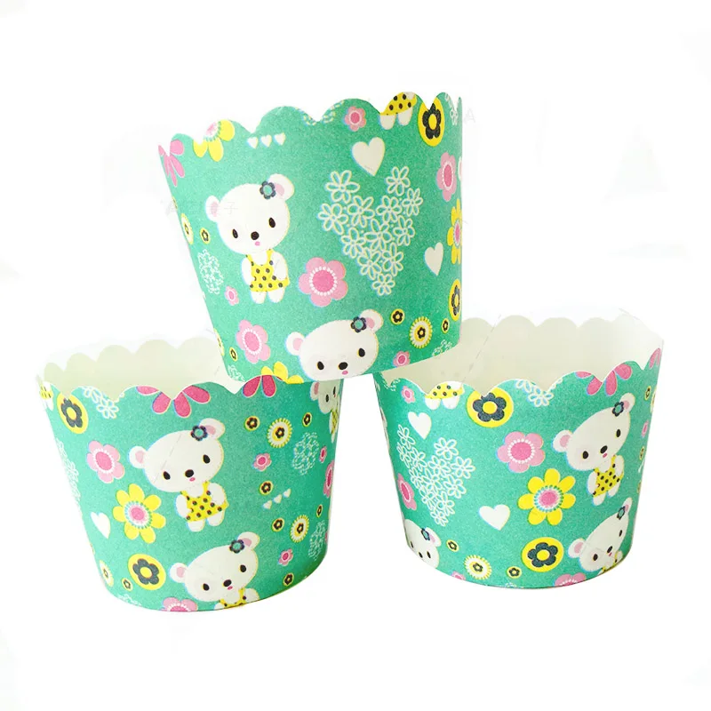 100 шт. розовая бумага с фламинго для выпечки кексов чашки кухонные капкейки