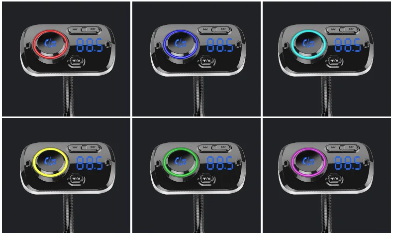 Fm-передатчик модулятор Aux Bluetooth 5,0 Handsfree автомобильный комплект QC3.0 быстрое зарядное устройство двойной USB Поддержка SiRi TF карта для двух устройств