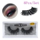 8 шт., накладные ресницы Eldridge, 3D норковые ресницы, 100% натуральные многоразовые натуральные ресницы ручной работы, популярный набор искусственных ресниц