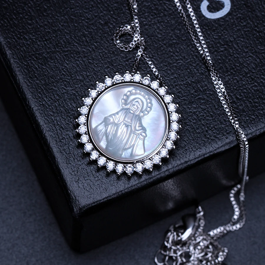 Женское Ожерелье Kinforse Virgin Mary ожерелье с круглым жемчугом модное ювелирное
