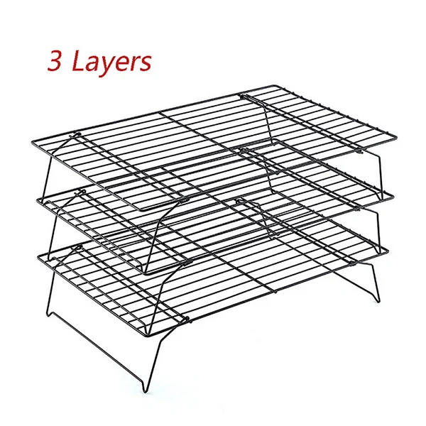 3 Layer Инструменты и аксессуары для выпечки Многослойная Металлическая охлаждающая стойка для печенья кексов и многого другого, кухонный противень для выпечки тортов - Цвет: 3 Layer