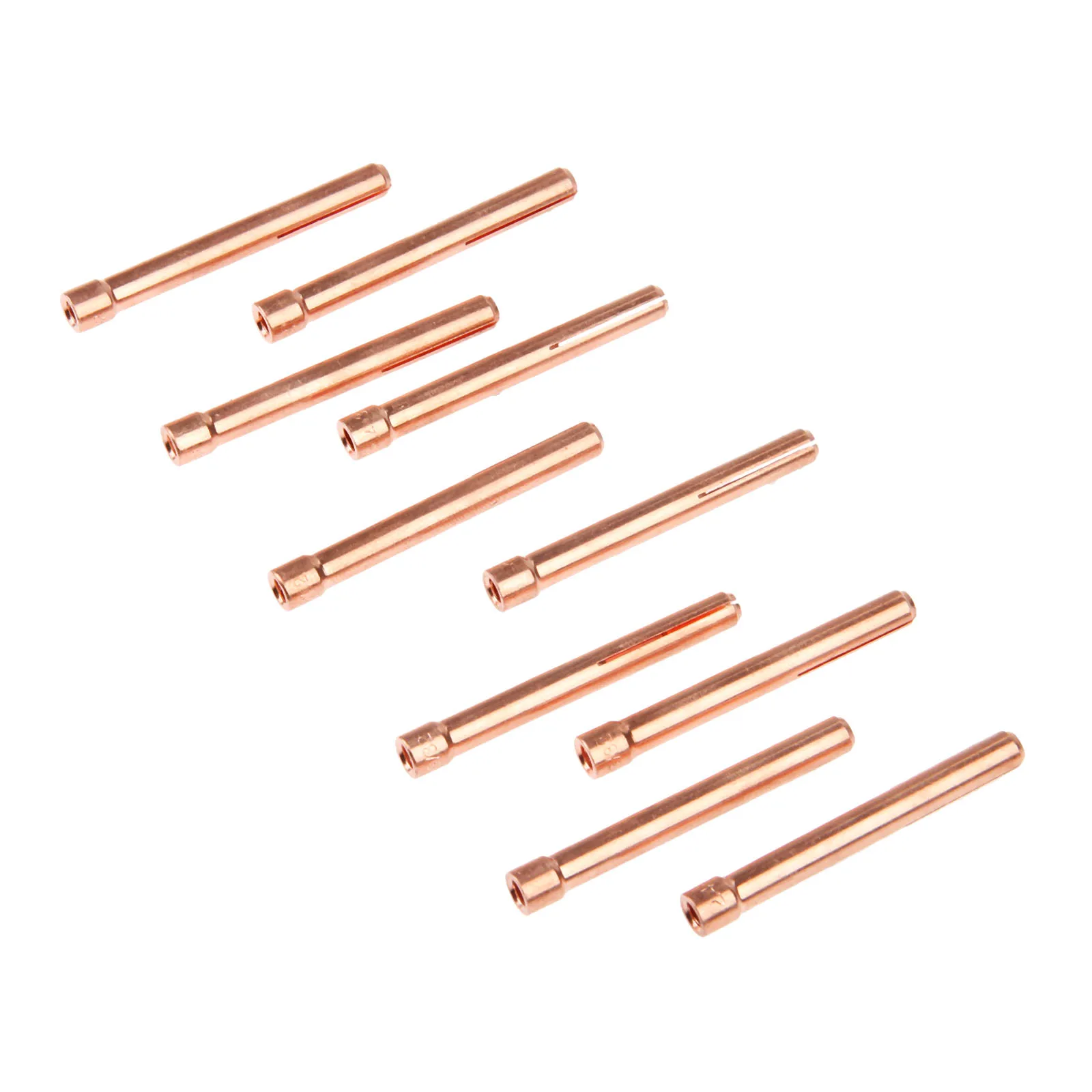 

DRELD 10pcs Tungsten Electrode Collet Tig Torch Consumables 3/32" 10N24 2.4mm Collet For WP17 WP18 WP26 Tig Torch