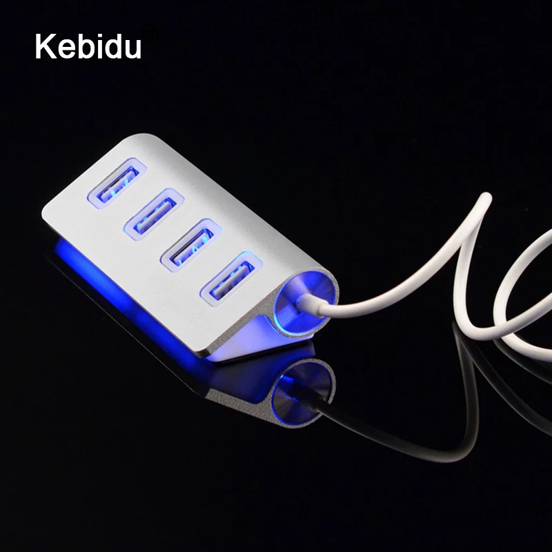 Высокоскоростной мини концентратор kebidu USB разветвитель с 4 портами и синей